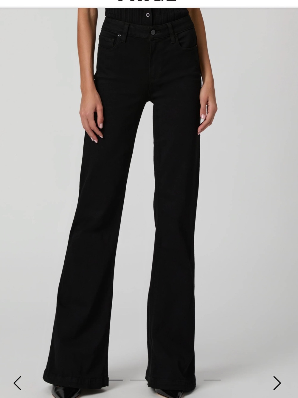 PAIGE Genevieve Black Flare Jeans